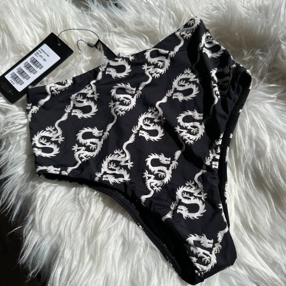 NWT VIX Paula Hermanny Swim Bottom Dragon Print Womens Size Small High Waist